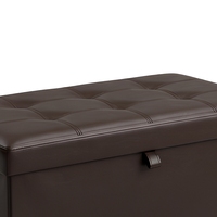 Banc de rangement pliant en cuir personnalisé, ottoman capitonné pour entrée, avec rangement intégré