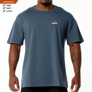 T-shirt da <span class=keywords><strong>uomo</strong></span> personalizzate traspiranti ed elasticizzate a manica corta in cotone e spandex di alta qualità per la palestra, T-shirt a compressione personalizzate - Product Image 1
