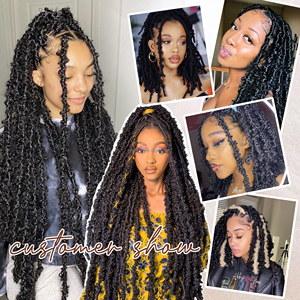 Usine En Gros <span class=keywords><strong>Faux</strong></span> Artisanat Dread <span class=keywords><strong>Locks</strong></span> <span class=keywords><strong>Crochet</strong></span> Tressage Extension De Cheveux Africains En Détresse Papillon Locs 24 Pouces - Product Image 6