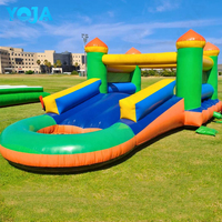 Structure gonflable avec toboggan, PVC de qualité commerciale, couleur personnalisable, 6x3x2.5m, certifiée CE, installation facile, grande structure gonflable d'extérieur