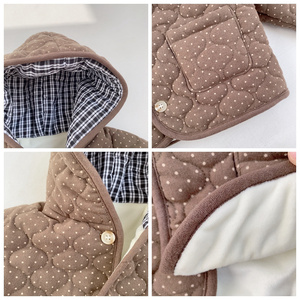 Manteau d'hiver pour bébé 2022 nouveau manteau coréen en coton rembourré à pois pour garçon de 0 à 3 ans veste chaude en coton pour fille - Product Image 2