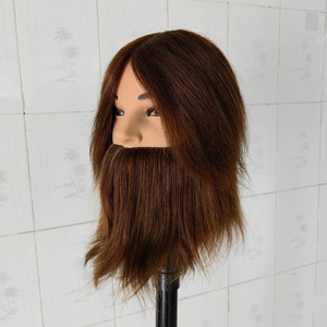 Cabeza <span class=keywords><strong>de</strong></span> Maniquí <span class=keywords><strong>de</strong></span> Cabello Humano 100% Real con Bigote para Entrenamiento <span class=keywords><strong>de</strong></span> Peluquería, Cabeza <span class=keywords><strong>de</strong></span> Práctica <span class=keywords><strong>de</strong></span> Cabello <span class=keywords><strong>Natural</strong></span> Masculino - Product Image 2