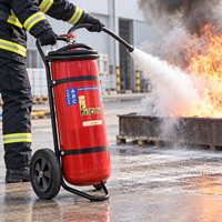 Extincteur à poudre chimique sèche sur roues 25/50 kg pour usine, équipement industriel de lutte contre l'incendie, extincteurs à chariot