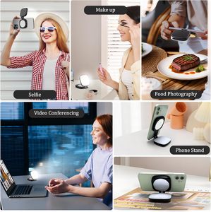 Mini lampe magnétique pour téléphone, compatible avec les miroirs de maquillage, lampe de poche pour selfie, vidéoconférence, prise de vue - Product Image 5