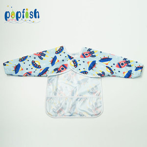Offre Spéciale Bébé Tablier À Manches Unisexe Toddler Infantile Imperméable <span class=keywords><strong>Blouse</strong></span> Manche Bavoirs - Product Image 2