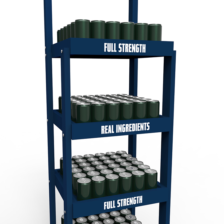 Modern Pine Wood 5-Layer Cocktail & Wine Display Stand with Wheels Easy Assembly Carton Packed for Wine Stores — view 5