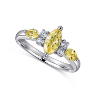Bague à trois pierres en or 18 carats certifiée IGI, diamant de laboratoire jaune 0,863 ct, couleur fantaisie, style cocktail, bijou d'héritage