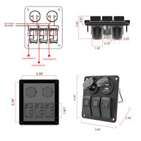 Pour panneau d'interrupteur à bascule bateau marin universel 3 broches panneau de commutateur électronique pour système électrique de Yacht de bateau