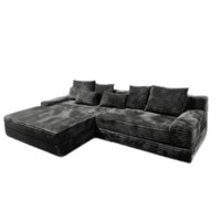 Weißes Jumbo-Cord-Modulsofa in L-Form Übergroße Chaiselongue-Couch mit Zierkissen für das Wohnzimmer