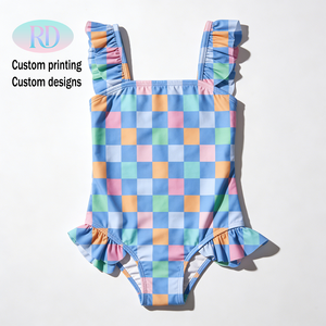 Traje de Baño de Una Pieza para Niñas, Ropa de Playa Linda para Niñas Pequeñas, UPF 50+, Nailon y Elastano, para Piscina y Playa, Venta al por Mayor, Personalizado OEM - Product Image 1