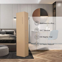 Matelas de lit d'hôtel en mousse haute densité, taille double, queen, king, compressé et enroulé dans une boîte, matelas hybride en mousse à mémoire de forme et en gel de latex