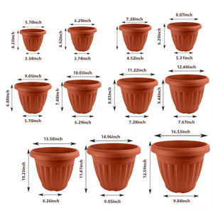 Prix d'usine Grands pots de plantes en plastique extérieurs Grand pot de fleur noir avec plateaux et soucoupes Vente en gros pour le jardin - Product Image 6