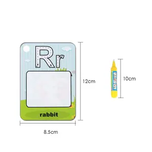 Çocuk oyun ABC flash kartları geri kazanılabilir su sihirli boyama boyama kartları kitap