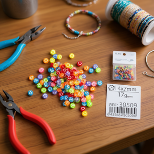 Perline Colorate Ilan 4x7mm per Creazione di Gioielli, Circa 17g, Rif. 30509 - Product Image 3