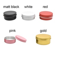 Wiederverwendbar 15g 30g 50g 60g 100g 150g Matt Schwarz Gold Weiß Aluminium Kosmetikdose Metall Kerzenglas mit Schraubdeckeln