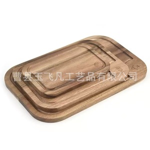 Juego de Tablas de Cortar de Madera de Acacia, 3 Piezas, Rectangulares, Multifuncionales, para Cocina - Product Image 4