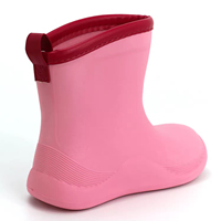 YLK082 Bottes de pluie en PVC pour enfants, filles, tout-petits, mode rose, mi-mollet, résistantes à l'eau, vente en gros
