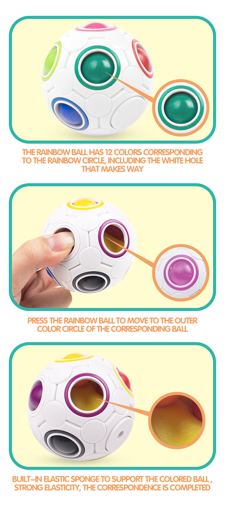New Fidget Spinning Top Rainbow Magic Ball Fidget Toys Game Set Bundle