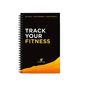 Hot Selling Custom Gold Foil Hardcover Workout Training Log Weekly Spiral Fitness Journal Planner