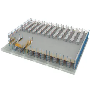 Customized multi-level warehouse steel heavy duty mezzanine floor rack storage shelves with mezzanine