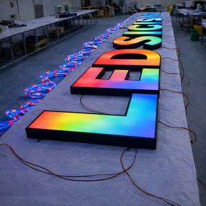 Lettres de signalisation lumineuses à double éclairage, rétroéclairées par LED RGB personnalisées, avec changement de couleur, pour salon, café, hôtel, hall d'entrée - Product Image 3