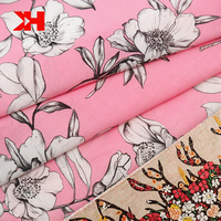 Tissu en popeline de coton imprimé floral doux 120 g/m², motif lotus jaune imprimé numériquement pour robes, vêtements et sacs pour femmes