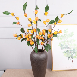 QIHAO Branche de Loquat Artificielle 95,5 cm en PVC Souple pour Décoration Intérieure et Accessoires Photo - Product Image 3