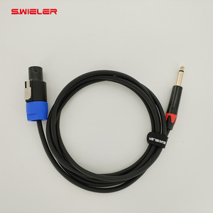 Console de mixage Câble Audio 6.35mm Ts <span class=keywords><strong>Jack</strong></span> vers <span class=keywords><strong>Speakon</strong></span> Prise Mâle Adaptateur Convertisseur Câble Cuivre Faible Bruit 6.35 vers <span class=keywords><strong>Speakon</strong></span> Câble 2m - Product Image 2