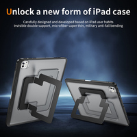 Geri metal katlanmış stand ile TPU tampon ve plastik combo defender kapak iPad kılıfı Pro 13 2024