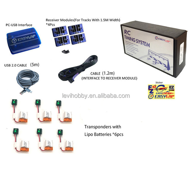 EasyLap Model EZ-L01 Timer Scoring Built-in Li-po Battery Transponders 4pcs Receiver Fit All RC Cars Racing Live MyLap Timing