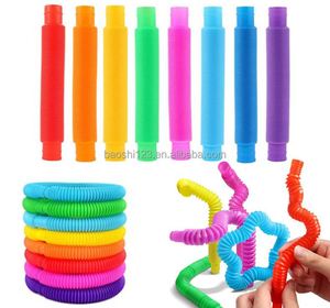 Jouet tubulaire coloré extensible, tube flexible ondulé, jouet sensoriel anti-stress pour enfants et adultes - Product Image 2