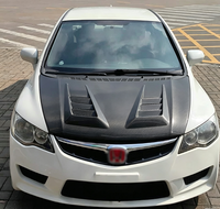 Capot avant ventilé de style JSA pour Honda Civic FD2 CIIMO 2006-2015, en fibre de carbone, couvre-capot moteur, pièces de carrosserie extérieures de voiture