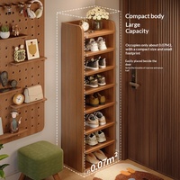 Meuble de salon portable moderne, étagère à chaussures d'angle multi-niveaux en bois, grande capacité de rangement, solution de rangement simple