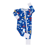 Pyjamas pour bébé en coton biologique 100% OEM ODM, combinaison pour nouveau-né, design personnalisé, fermeture éclair bidirectionnelle, vêtements pour bébé
