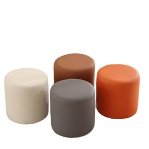 Taburete otomano redondo y suave para el hogar, sala de estar, sofá, silla lateral, cojín de asiento, uso para adultos y personas mayores, opciones de color blanco y negro - Product Image 5