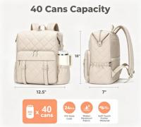 Sac à dos isotherme pour 40 canettes, sac isotherme souple, compartiment pour ordinateur portable, isolé, imperméable, portable, léger, plage, voyage, camping