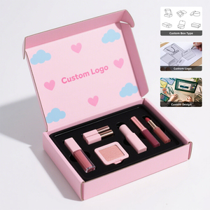 Recyclable Pink Cosmetic <b>Packaging</b> Box Custom Logo UV Coating <b>Printed</b> Mailer Carton Box With Insert for Skincare Products - Product Image 1