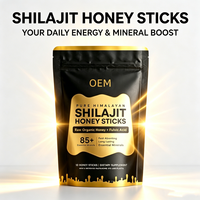 Sirop de miel pur de Shilajit de l'Himalaya OEM avec miel brut et acide fulvique – Soutien énergétique naturel – 10 sirops pour adultes