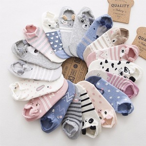 Coton Chaussettes Femme Kawaii <span class=keywords><strong>Chat</strong></span> Chien D'été Chaussettes Courtes Pantoufles Femmes Décontracté Doux Bateau Chaussettes - Product Image 6