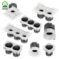 Plafonnier encastré intelligent 12W sans cadre en aluminium, carré, étanche IP65, projecteur LED RGBW avec driver DALI