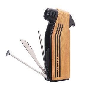 Encendedor de tubo multifuncional JOFI con diseño de madera, recargable, con llama inclinada para fumar, regalo de viaje. - Product Image 1