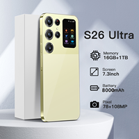 S26 Ultra Versión Global 2026, Teléfono Inteligente Android 5G, 16GB 1TB, Pantalla de 7.3 Pulgadas, Batería de 7800mAh, Cámara de 108MP, Desbloqueado, Doble SIM, Reconocimiento Facial