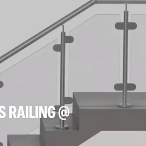 מפעל פושאן מותאם אישית נירוסטה מעקה זכוכית מעקה מעקה למעקה בריכת שחיה סיפון הבית בטיחות סאטן - Product Image 3