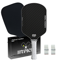 Raquette de pickleball avec fibre de carbone 3K moulée par pressage à froid, écologique, contrôle de la rotation pour l'entraînement et le divertissement en plein air des enfants