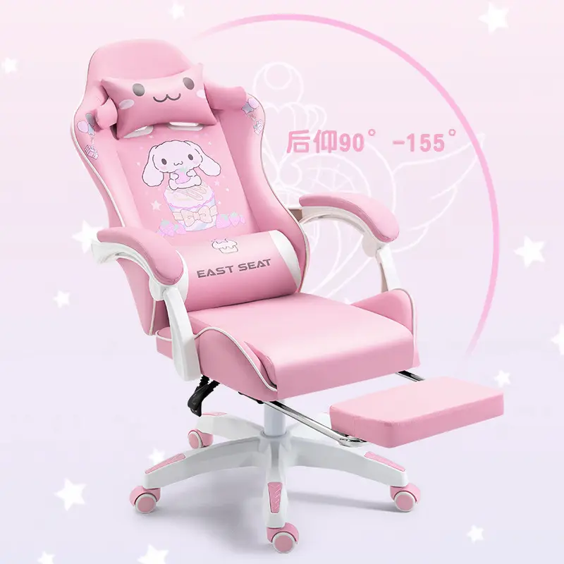 Gamers cheap reclining esports pink, white and orange gaming chairs for girls light esport gaming chair ergonomic gamer chair