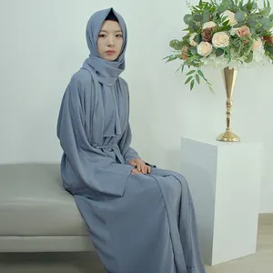 Bangkok vestido Abaya mujeres blanco árabe manga larga musulmán mujeres Noche vestidos de novia Abaya étnico algodón conjunto 2022