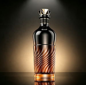 Cartons personnalisés pour bouteilles de brandy blanches 500 ml avec bouchon en liège pour l'emballage de spiritueux, whisky, vodka, gin, <span class=keywords><strong>tequila</strong></span>, finition mate laminée - Product Image 3