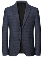 Blazer résistant aux plis pour hommes, veste d'affaires décontractée à simple boutonnage pour hommes matures, tenue de bureau confortable, printemps-automne