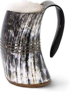 VIKING BEBER PULIDO CUERNO MUG TANKARD HORN MUG 20 0Z tazas de cuerno de la India - Product Image 3