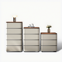 Meuble de salon en bois massif de noyer de style italien moderne avec 5+ tiroirs et étagères, mobilier haut de gamme pour la maison